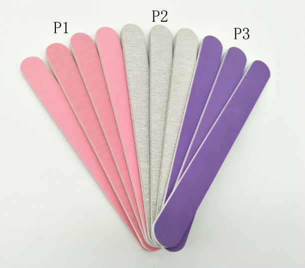 Nail files with colorful emery paper P1-P3