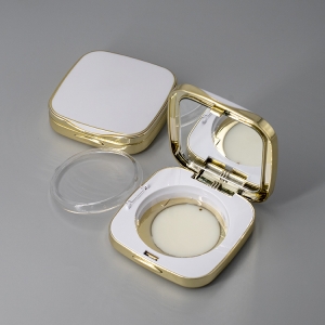 Custom Three Layer Stackable Compact Packaging Cosmetics Gold Makeup Packaging Plastic Empty Compact Powder Case